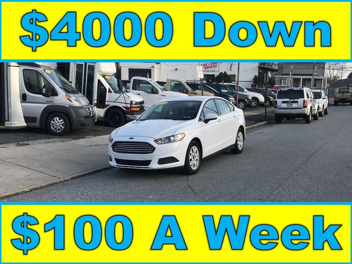 2013 White /Gray Ford Fusion S (3FA6P0G71DR) with an 2.5 V4 engine, Automatic transmission, located at 577 Chester Pike, Prospect Park, PA, 19076, (610) 237-1015, 39.886154, -75.302338 - Photo#0